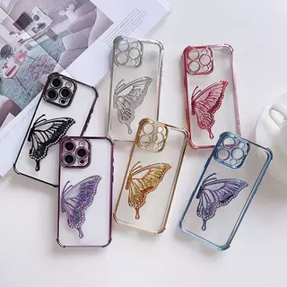 ส่งจากไทย เคสสำหรับ VIVO V70 V40 V40PRO V50 V60 V60Lite เคสใส ขอบสี กันกระแทก ผีเสื้อ ตั้งได้ สุดหรู E4