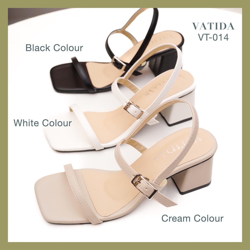 (พร้อมส่งจากไทย) รองเท้าส้นสูง VATIDA (VT-014) ส้นก้อน 2 นิ้ว สไตล์มินิมอล ใส่สบาย เก็บหน้าเท้าเป๊ะ แมทช์ทุกลุค