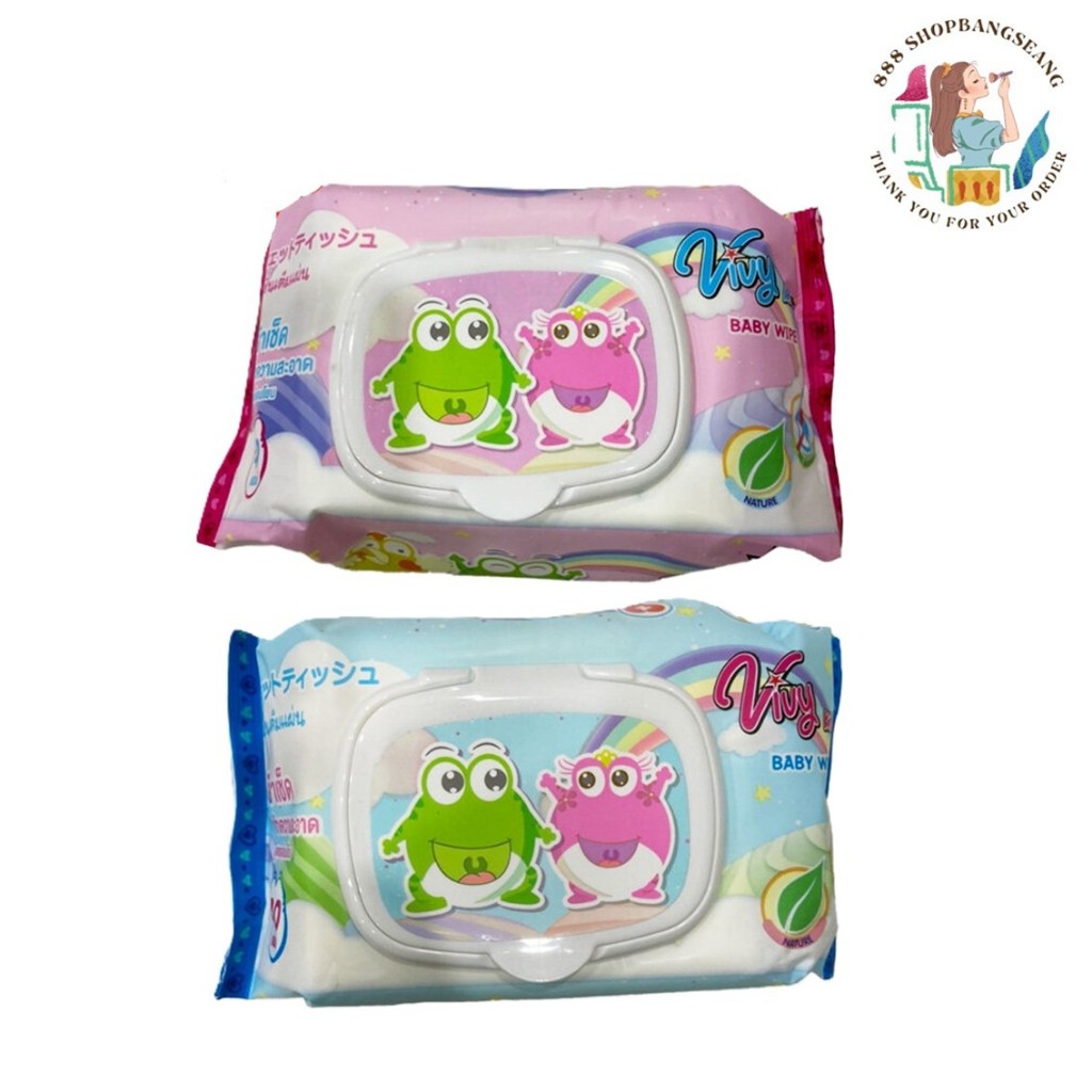 (1ห่อคละสี) Vivy กระดาษทิชชู่เปียก ผ้าเปียก วีวี่ 40แผ่น