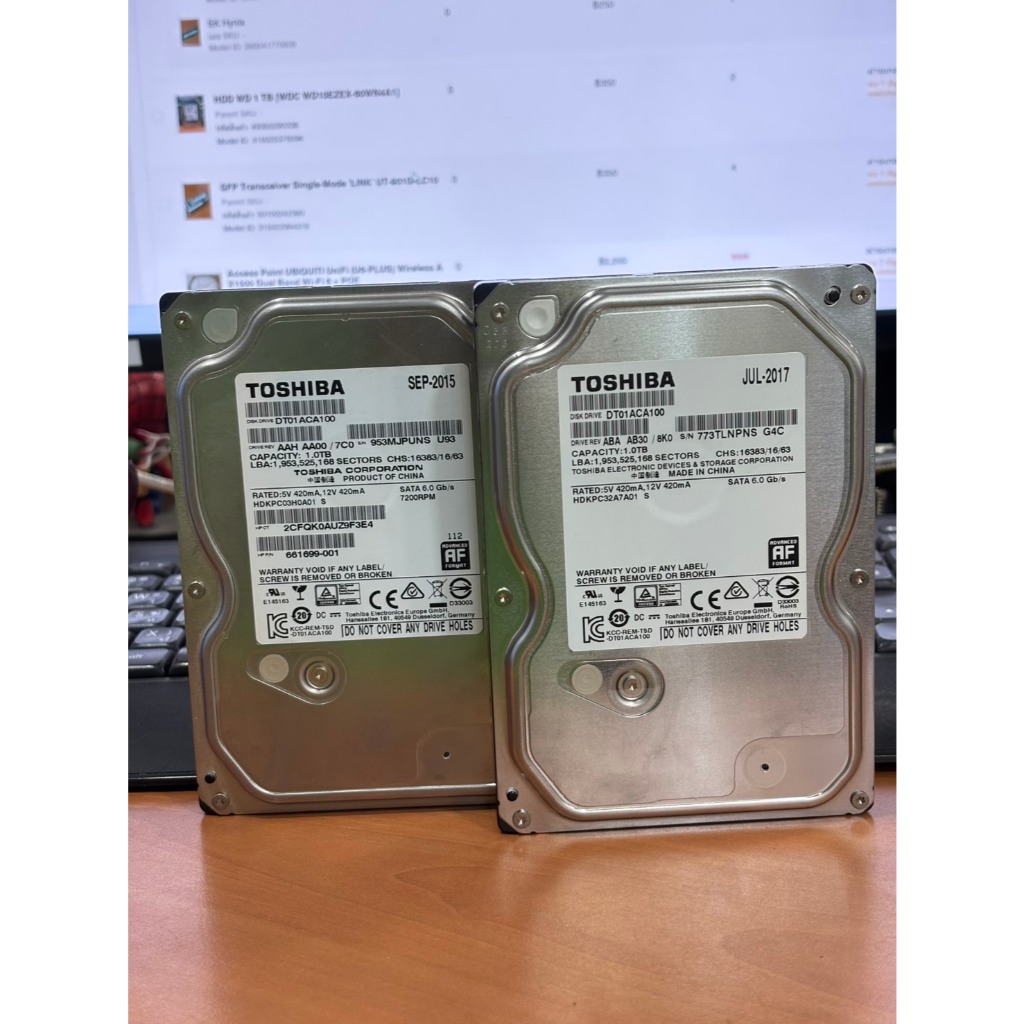 1 TB HDD (ฮาร์ดดิสก์) TOSHIBA DT01ACA 7200RPM SATA3 (DT01ACA100)
