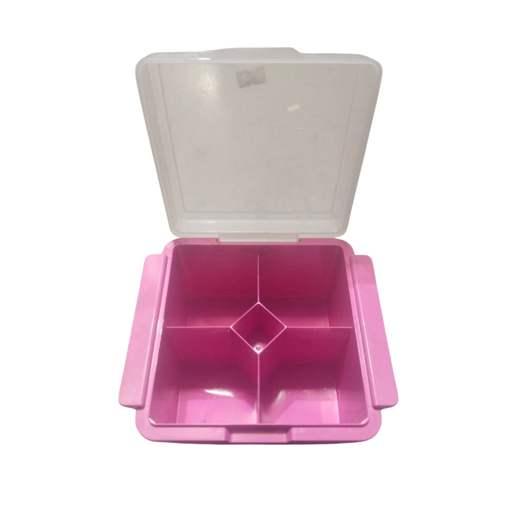กล่องใส่เครื่องปรุง SN 921 ขนาด 25 x 25 x 15 ซม. พลาสติก PP Food Grade ปลอดภัยต่ออาหาร มีฝาปิดใส แบ่งเป็น 5 ช่อง ตัวกล่อ