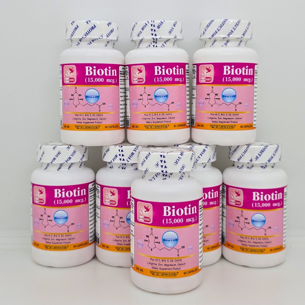 Biotin Plus 15000 mcg ไบโอติน พลัส วิตามินบี 7 vitamin B7 ตรา บลูเบิร์ด 600 มก. 60 แคปซูล - รูปที่ 7
