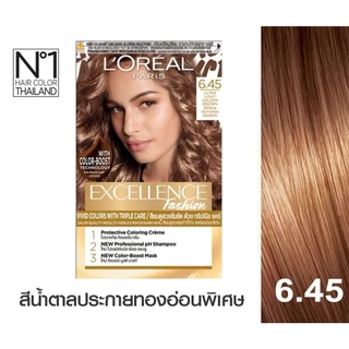 L'Oreal ลอรีอัล ปารีส เอ็กซ์เซลเลนซ์ แฟชั่น อัลตร้า ไลท์ เบอร์ 6.45 สีน้ำตาลประกายทองอ่อนพิเศษ