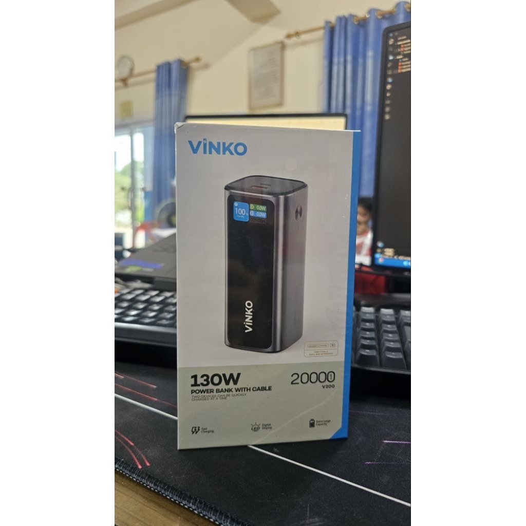 VINKO V200 [130w ชาร์โน็ตบุ๊คได้] 20000mAh w/CCC ผ่าน ตม.จีน100% ใช้แค่8วัน เนื่องจากมีหลายอันอันเก่