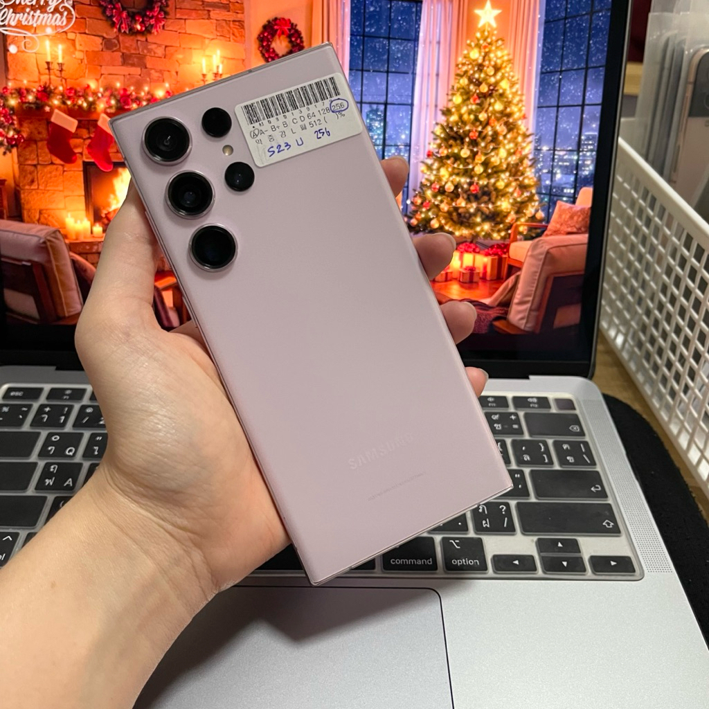 (11.11) S23 ultra 12/256 ชมพู ซิม/เมนู/แป้นไทยได้ (ใส่ได้1ซิม+esimได้) ประกันสองเดือน  มือสอง