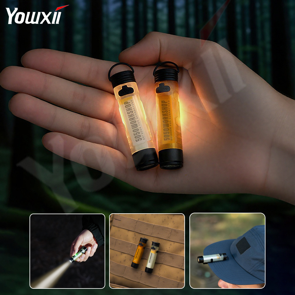 YOWXII ไฟฉาย LED ขนาดเล็ก ไฟฉายอเนกประสงค์ สว่างมาก ไฟฉายแรงสูง ไฟฉาย2in1ชาร์จไฟได้ กันน้ํา