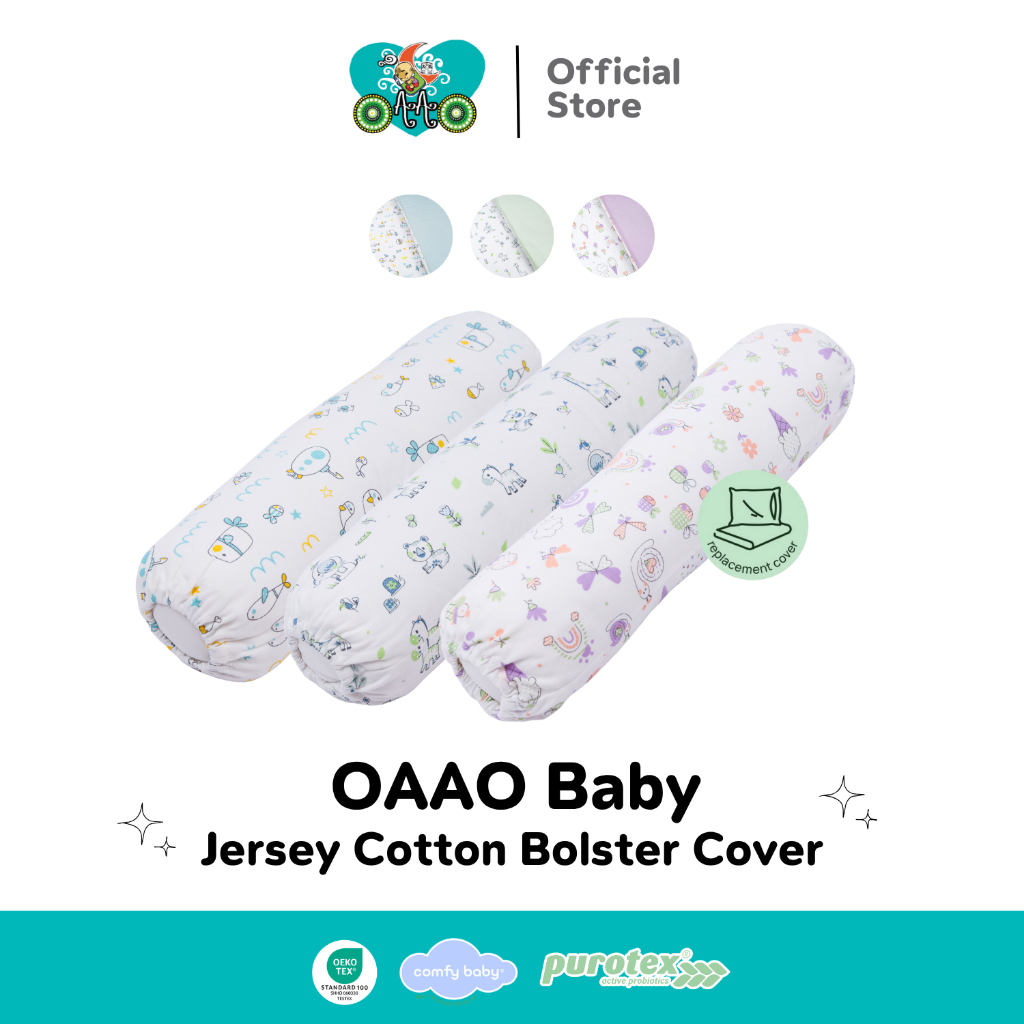 OAAObaby ปลอกหมอนข้างเด็ก Silky soft ไร้สารก่อภูมิแพ้ | Jersey Cotton Baby Bolster Cover