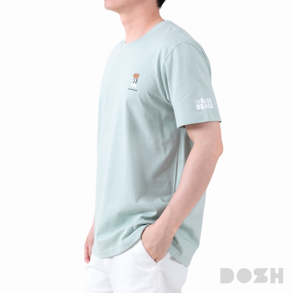 DOSH MEN'S BASIC T-SHIRTS WE BARE BEARS เสื้อยืดสีพื้นคอกลมผู้ชาย 3สี (ขาว-ม่วง-เขียว) DBBMT5097 (XS-XL) - รูปที่ 3