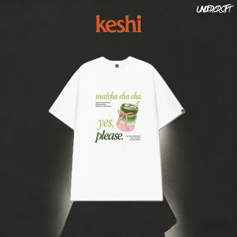 เสื้อยืด unisex แบบมัทฉะ ใช่ ได้โปรดโดย CHILLUP STUDIO - TC73 Oversize สำหรับผู้ชายผู้หญิง