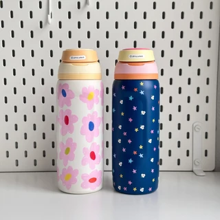 (ไซส์ 32oz.)amuse.stuff-Daily Bloom Bottle flower กระติกน้ำเก็บความเย็นลายน่ารัก 32 ออนซ์(1000ml)