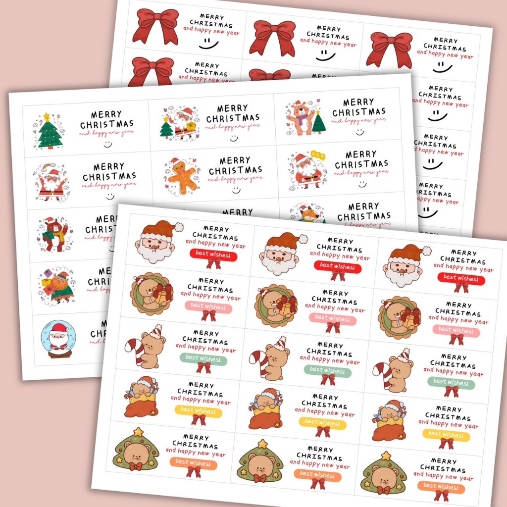 สติ๊กเกอร์ คริสต์มาส christmas มีลายใหม่เพิ่ม 15 ดวง 2.9x7 ซม รหัส st chris 05