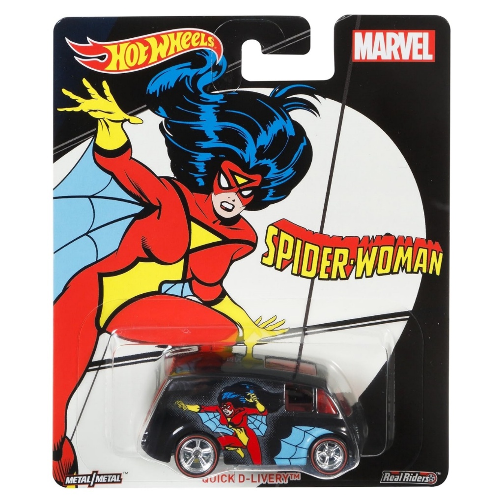 Hot Wheels Marvel Spider-Woman Quick D-Livery โมเดลรถเหล็ก ของสะสมลิขสิทธิ์แท้ (แพ็คไม่สวย) 956 #
