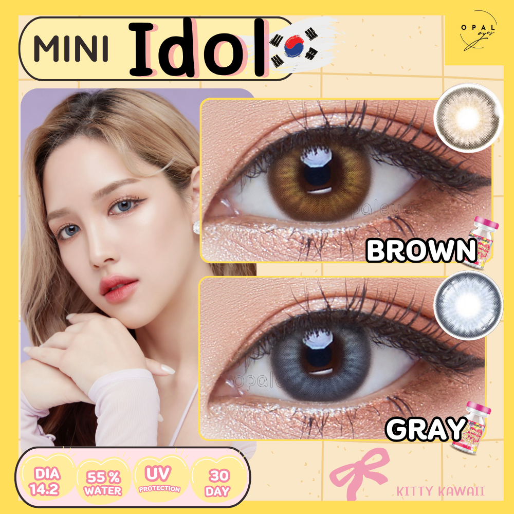 คอนแทคเลนส์ Mini idol(kittykawaii) Brown / Gray✨ขนาดมินิ✨