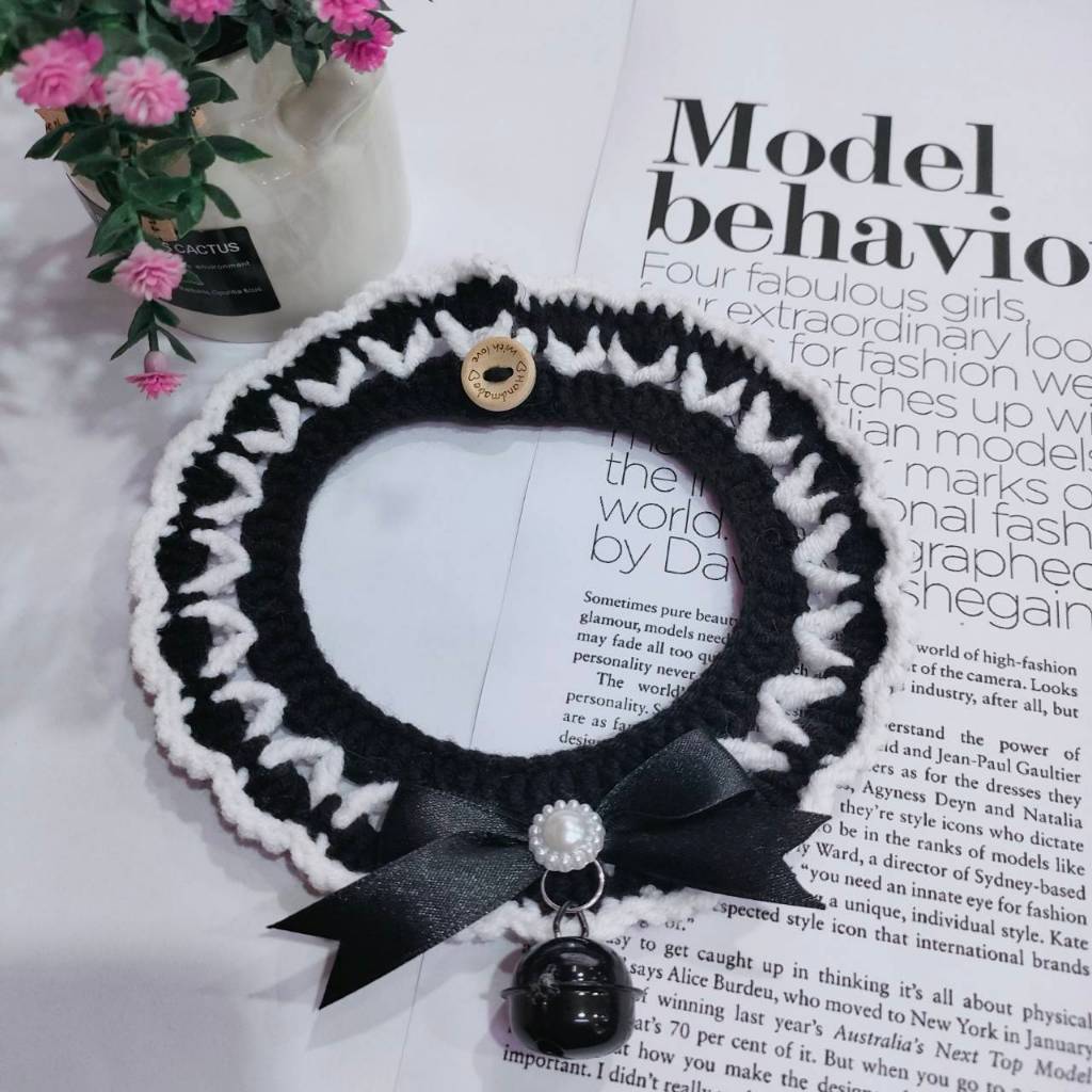 ปลอกคอแมว รุ่น Black&White