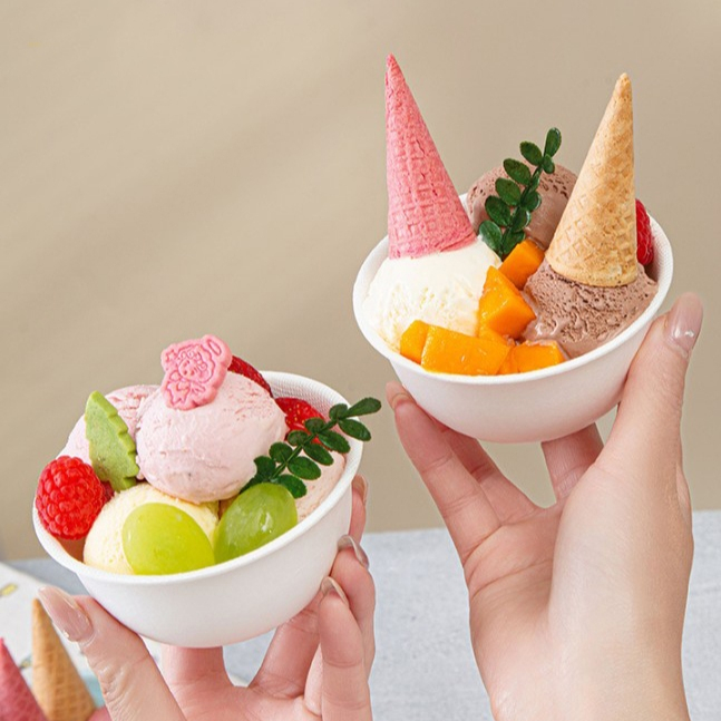 ถ้วยไอศครีม-ขนม-ชา ทรงกลม ขนาด 240 ml. แพ็ค 50 ชิ้น