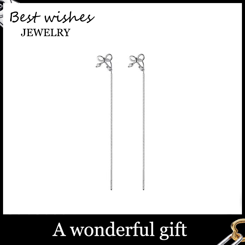 WG Jewelry สร้อยหู ต่างหูสายโซ่ ต่างหู ต่างหู Lucky สร้อยหูรูปผีเสื้อ WG-E024 ของขวัญให้แฟน