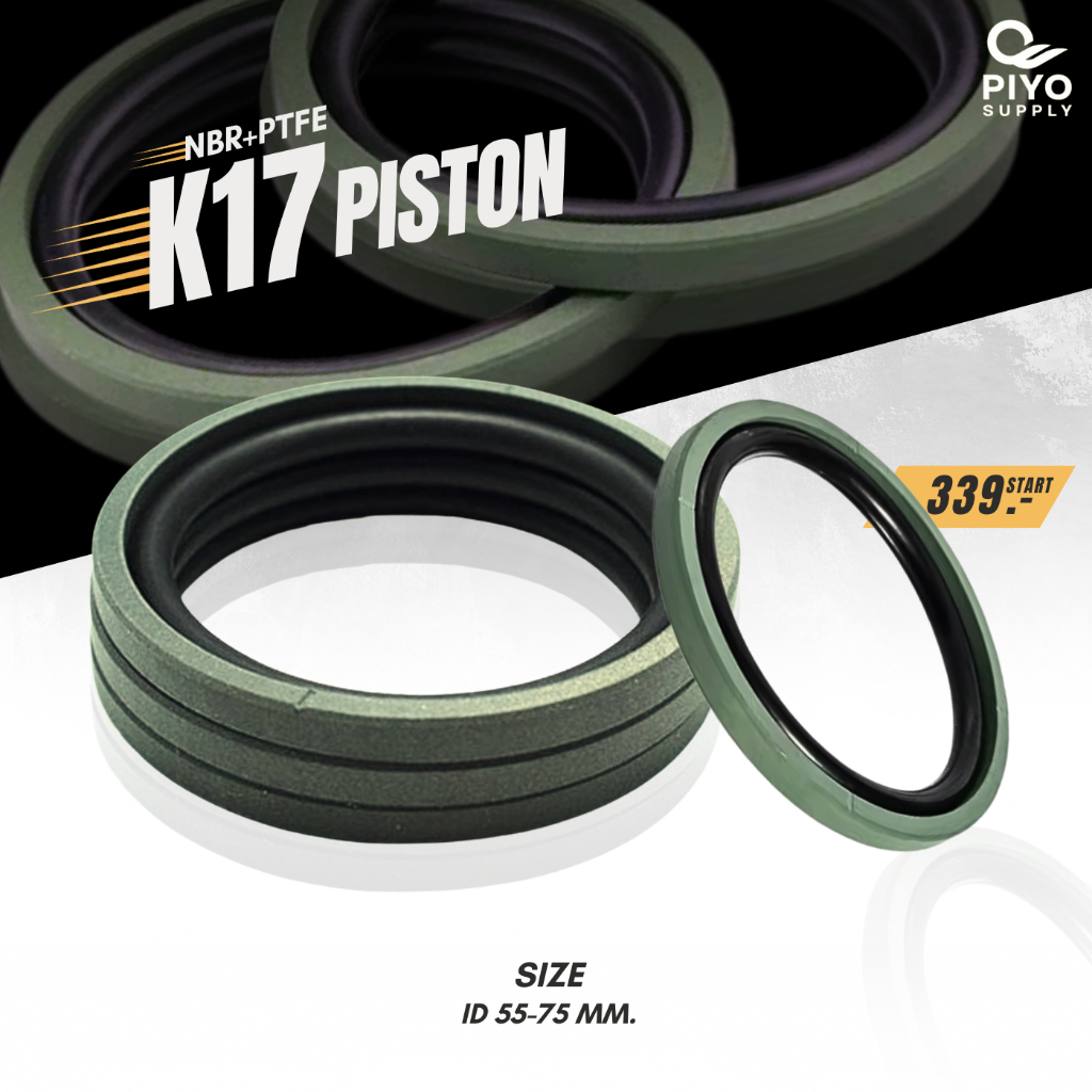 K17 PISTON SEAL ซีลไฮดรอลิค NBR+PTFE 55X44X4.2/ 60X49X4.2/ 63X52X4.2/ 65X54X4.2/ 63.5X56X3.2/ 70X59X4.2/ 75X59.5X6.3