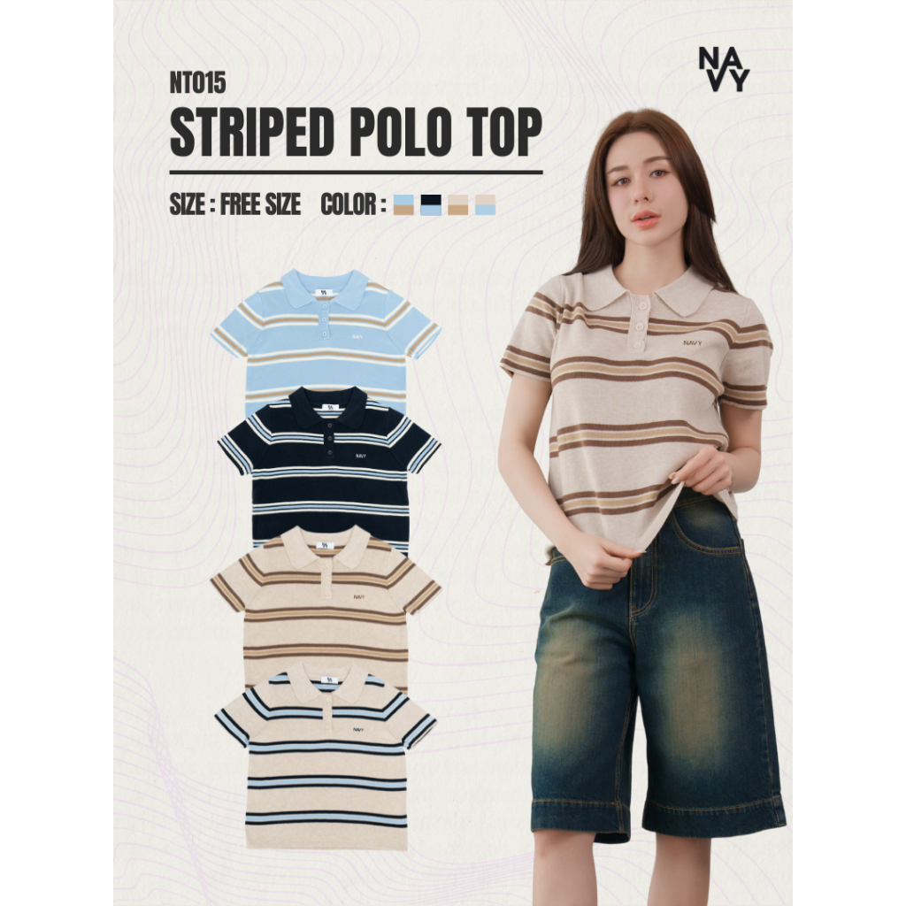 NT15 - Striped polo top