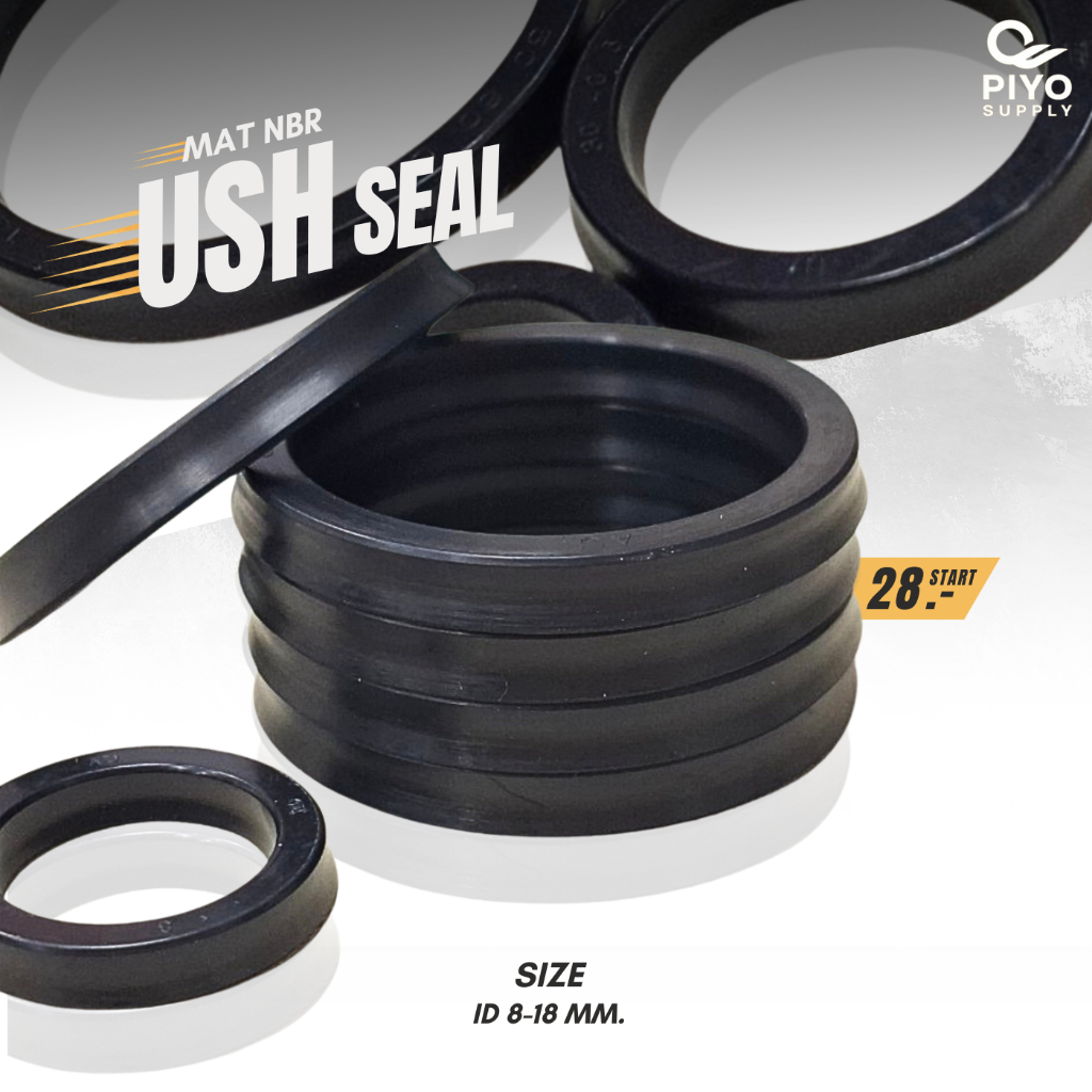 ซีล USH กันนํ้ามัน U-CUP NBR งานนิวเมตริค รูใน 8-18 มิล 8*16*5/ 10*20*8/ 12*20*5/ 14*20*3.5/ 14*22*5/ 16*24*5/ 18*26*5