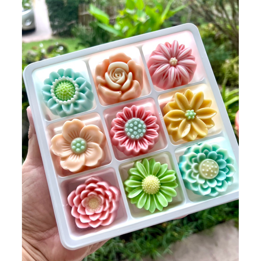 พิมพ์ใบไม้หยัก มะลิ ลีลาช่อ ไฮเดรนเยีย กุหลาบวนขนาด 5 cm ผิวด้านในลื่นทำให้ขนมไม่ติดพิมพ์