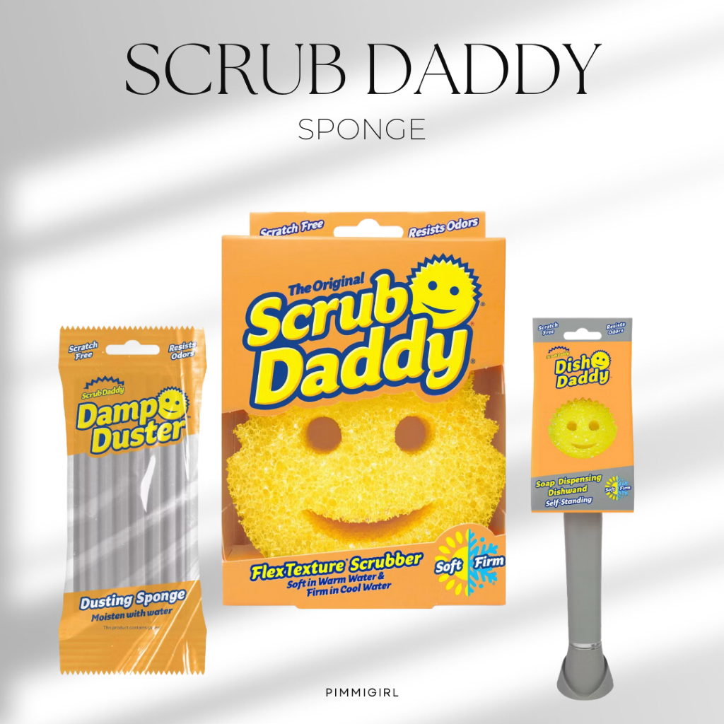 Scrub Daddy Dual-Sided Scrubber + Sponge ฟองน้ำหน้ายิ้ม ของแท้ 🇺🇸 พร้อมส่ง