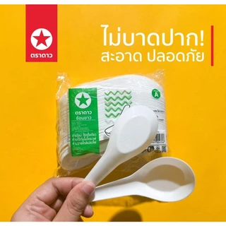 ช้อนสั้นพลาสติก ตราดาว เกรด A 100ชิ้น