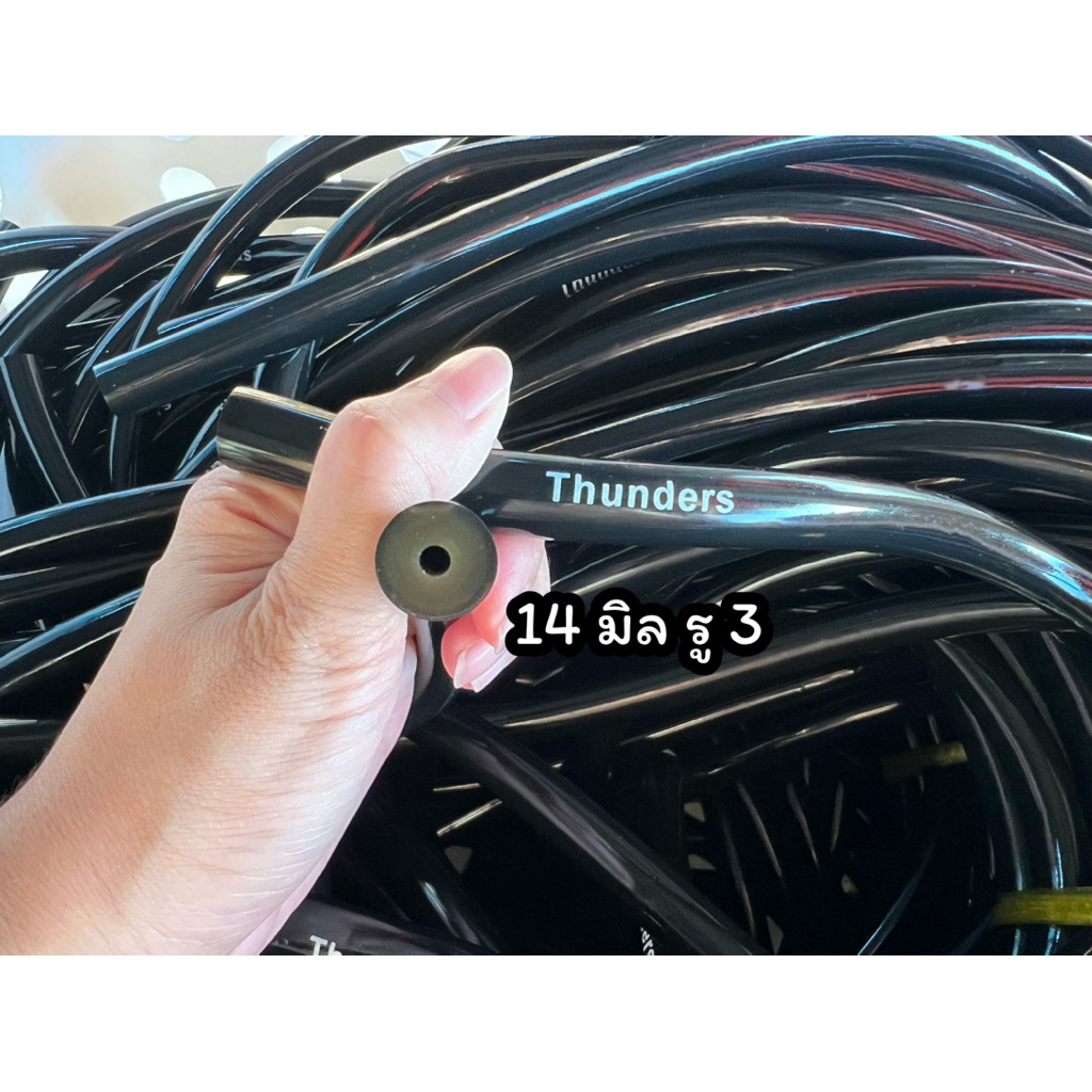 Thunders ยางยืดขอบบาง เนื้อยางยืดหยุ่นดี ขนาด 14มิลรู3 สีดำ สำหรับกิจกรรมกางแจ้ง