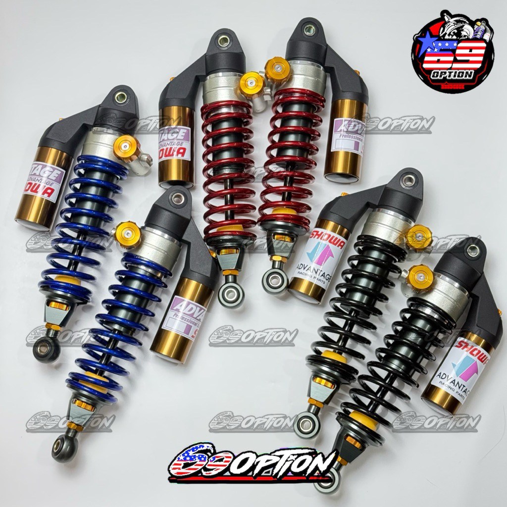 โช๊คหลัง SHOWA  ADVANTAGE แกนดำ ระบบแก๊สแท้ (งานเหมือนแท้ทุกจุด) สูง 330 มิล