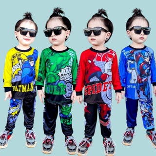 พร้อมส่งในไทย ชุดแขนยาว ขายาวจั้ม พิมพ์ลายฮีโร่ เนื้อผ้าไมรโ…