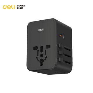 Deli หัวแปลงปลั๊ก ปลั๊กแปลง ชาร์จต่างประเทศ USB A+C ชาร์จเร็…