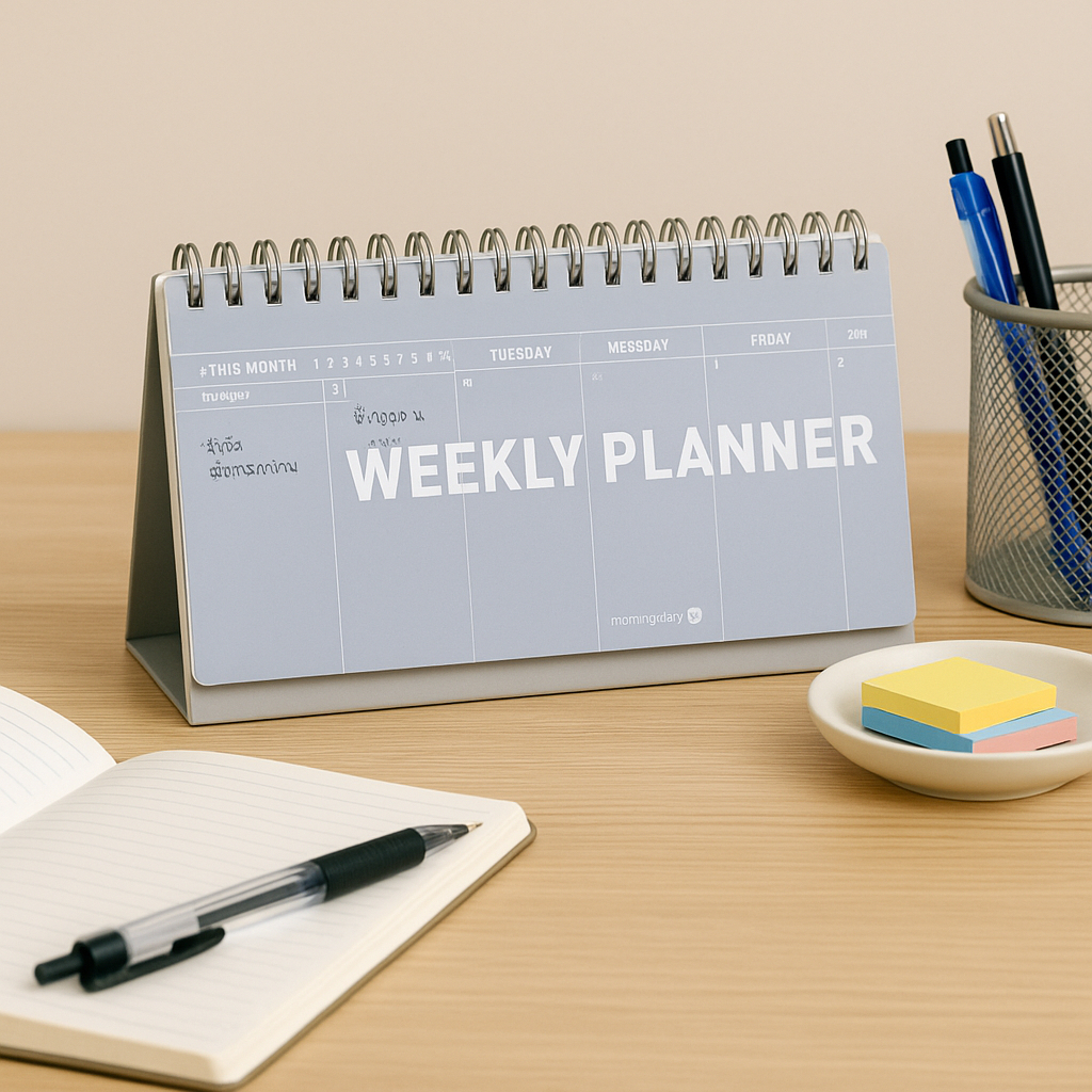 สมุด Weekly Planner Morning Glory ปกพลาสติก ใส่วัน/สัปดาห์ พร้อมปฏิทินเสริม