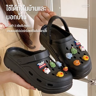 VVEE รองเท้าหัวโตผู้หญิง รองเท้าผู้หญิง แบบรัดส้น วัสดุ EVA พื้นหนานุ่ม รองเท้า VVEE กันลื่นและทนทาน