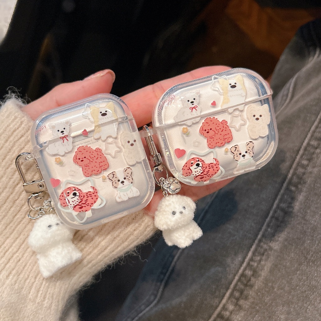 【 หมาขาว 】เคสหูฟัง i12 i11 i13 เคสใสการ์ตูนนูน 1 2 เคสหูฟังบลูทูธ gen gen1 gen2 เคสหูฟังไร้สาย Pro Airpods 4 J201 J206