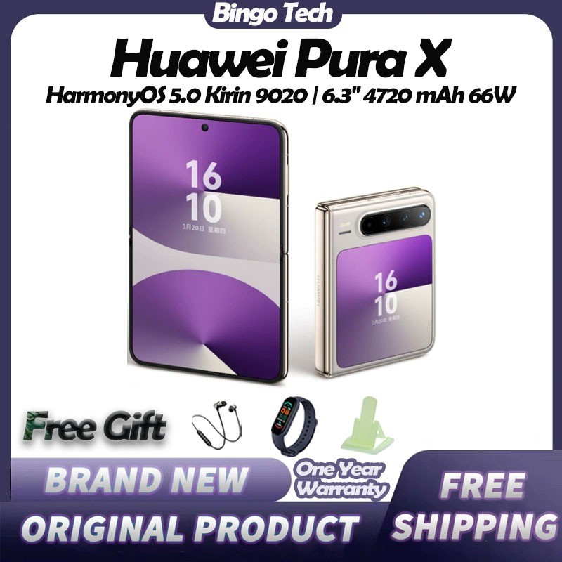 HUAWEI Pura X |  HarmonyOS 5.0 | Kirin 9020 | 6.3 inches | 4720 mAh | 66W | Dual SIM | HUAWEI Phone 