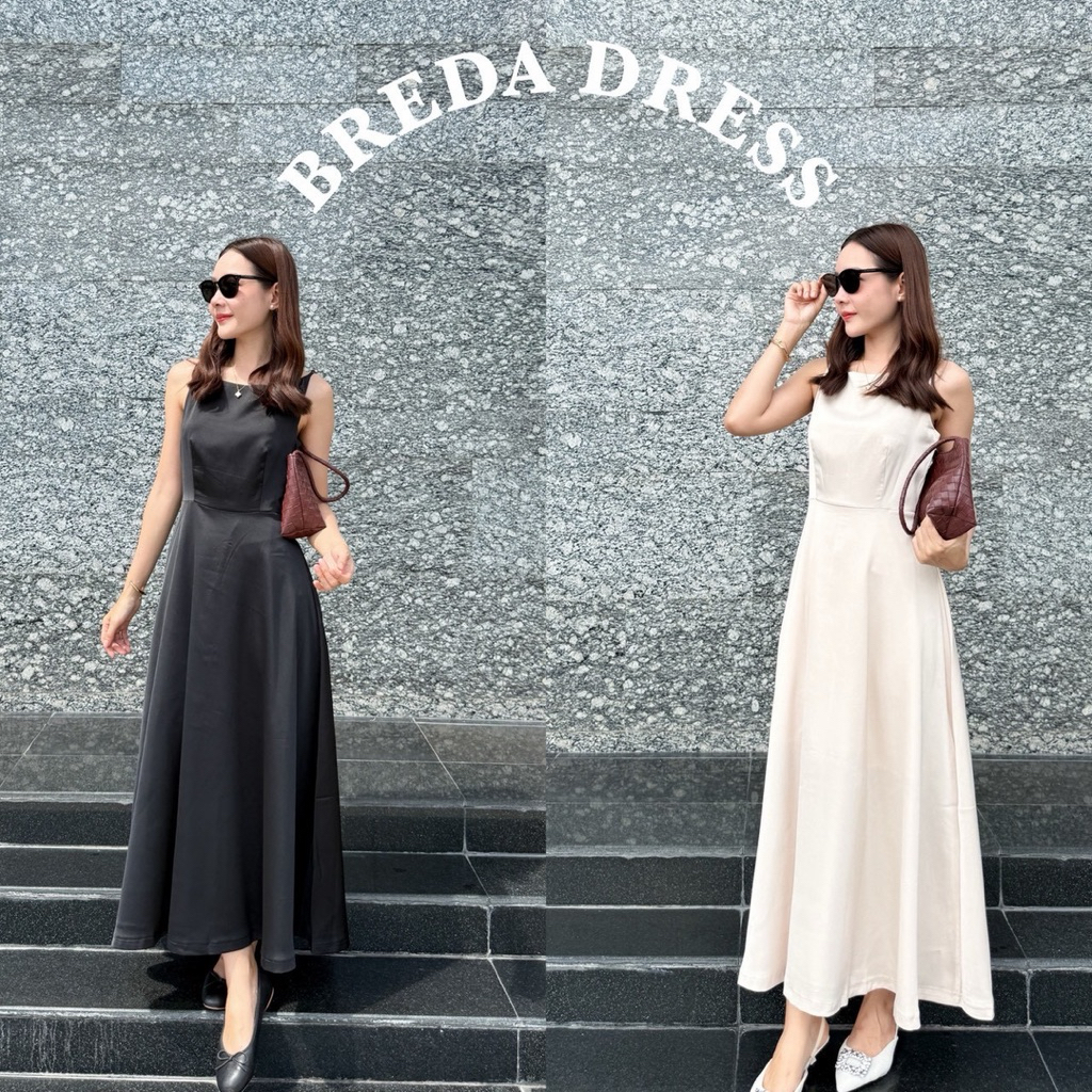 Breda dress 🍅 ชุดเดรสสายเดี่ยวผ้าหนาใส่ออกงานได้