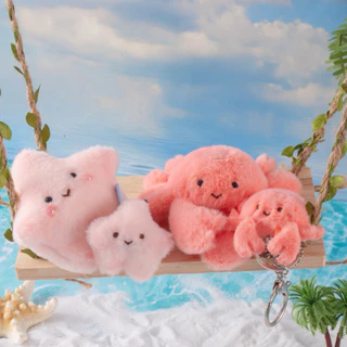 [พร้อมส่ง] พวงกุญแจตุ๊กตา Ocean Family สัตว์ทะเล ติดกันได้เหมือนแม่-ลูก คู่หู 🥰🥰