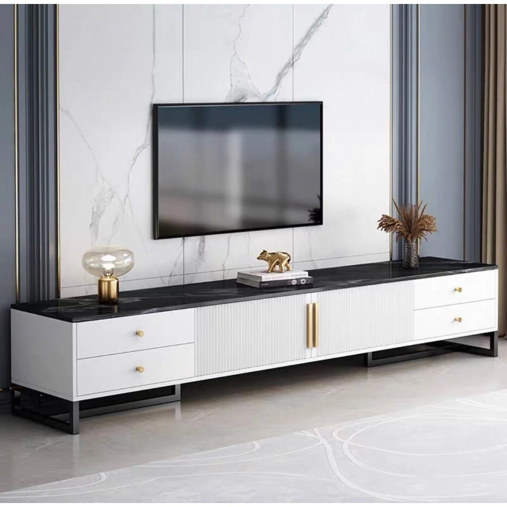 ชั้นทีวี 65/55/32 นิ้ว สไตล์ luxury โต๊ะโทรทัศน์ ตู้วางของพร้อมลิ้นชัก ตู้วางของแบบตั้งพื้น พร้อมส่ง