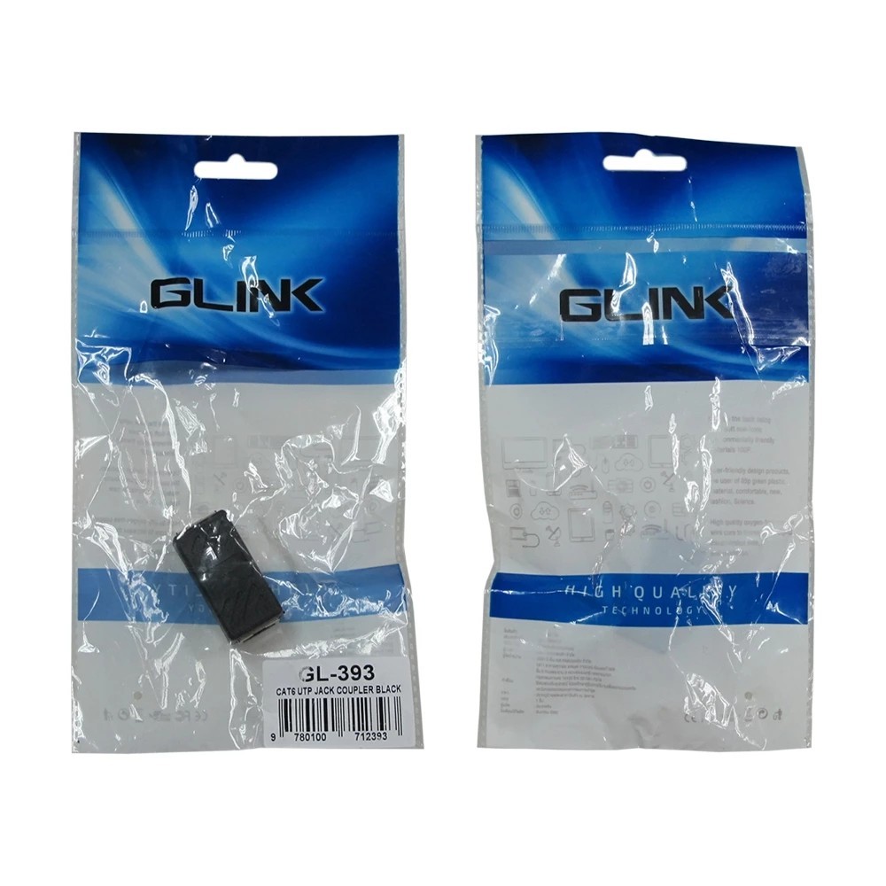 อะแดปเตอร์เชื่อมต่อสายแลน  GLINK GL393 CAT6 RJ45 F / F UTP Coupler Adapter สำหรับต่อความยาวสาย LAN