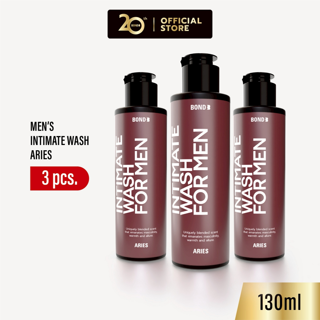 [Packx3] Bond Men's Intimate Wash Aries 130 ml. (สูตรอุ่น) แพ็ค 3 ชิ้น