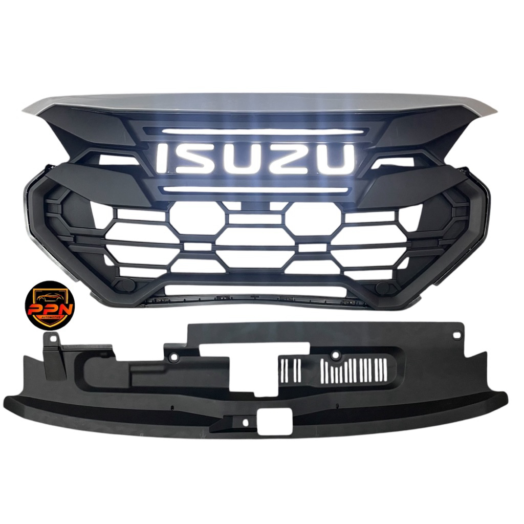 กระจังหน้าดีแมค ปี2024 ตัวสูง โลโก้ ISUZU มีไฟแสงสีขาว ทรง ออสเตเลีย แบบถอดเปลี่ยน  front grill dmax