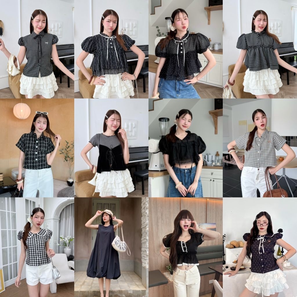Maybeshop🦋รวมงานเสื้อสีดำชุดดำ