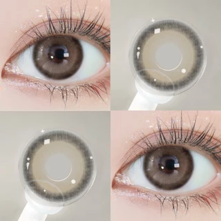 【ซื้อ2คู่แถมน้ำยา60ml】Midroo Lens[0.00~-6.00] คอนแทคเลนส์ค่าสายตาสั้นสีธรรมชาติ Aoki Brown/Grey-14.0mm