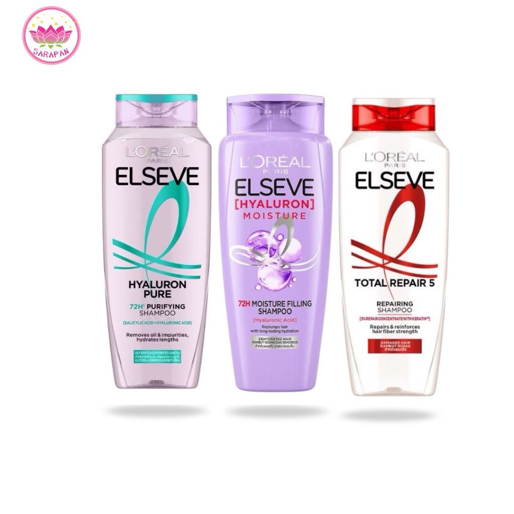 L'Oreal Elseve ลอรีอัล ปารีส เอลแซฟ ไฮยาลูรอน เพียว 72เอช เพียวริฟายอิ้ง แชมพู Elseve Hyaluron Pure2