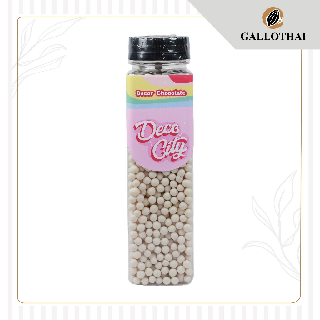 Chococity ข้าวพองเคลือบช็อกโกแลต สีขาว Rice Crispies สำหรับตกแต่งเค้กและเครื่องดื่ม กระปุกใหญ่สุดคุ้ม 150 กรัม