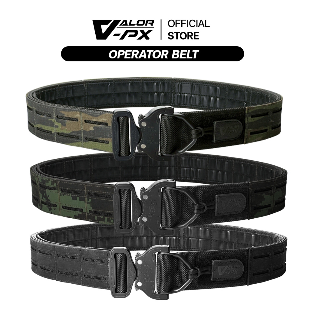 VALOR PX - Operator Belt เข็มขัดยุทธวิธี 2 ชั้น เข็มขัดผู้ชาย ทหาร ตำรวจ พร้อมหัว Cobra + D-Ring