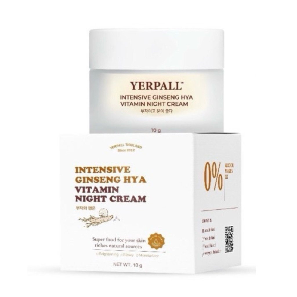 Yerpall ครีมโสมไฮยา Hya Intensive Ginseng Hya Vitamin Night Cream 10g.