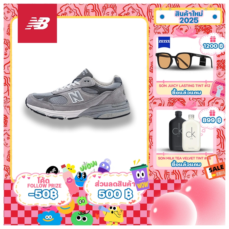 New Balance NB 993 MR993GL 100%ของแท้ รองเท้าผ้าใบ รองเท้าวิ่ง