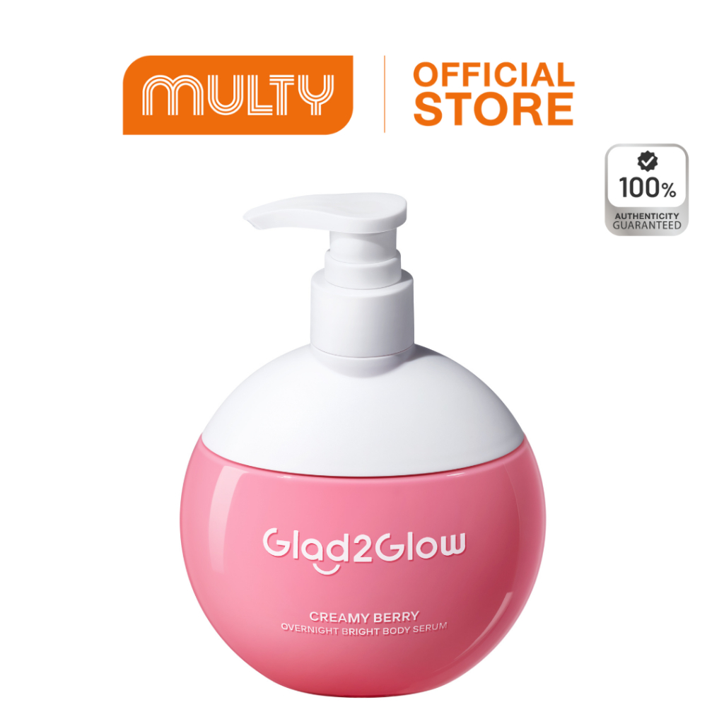 Glad2Glow Creamy Berry Overnight Bright Body Serum 300 ml.