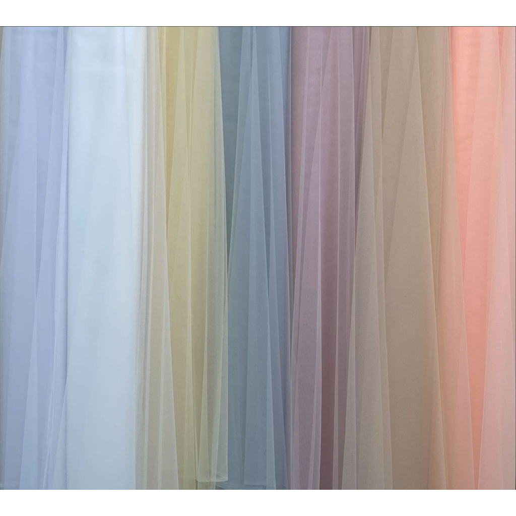 ผ้าตาข่ายทูลล์เนื้อละเอียดสำหรับปักลูกไม้และประดับอื่นๆ หน้ากว้าง 60“ นิ้ว (A58) Fine Tulle Net for Embroidery Work