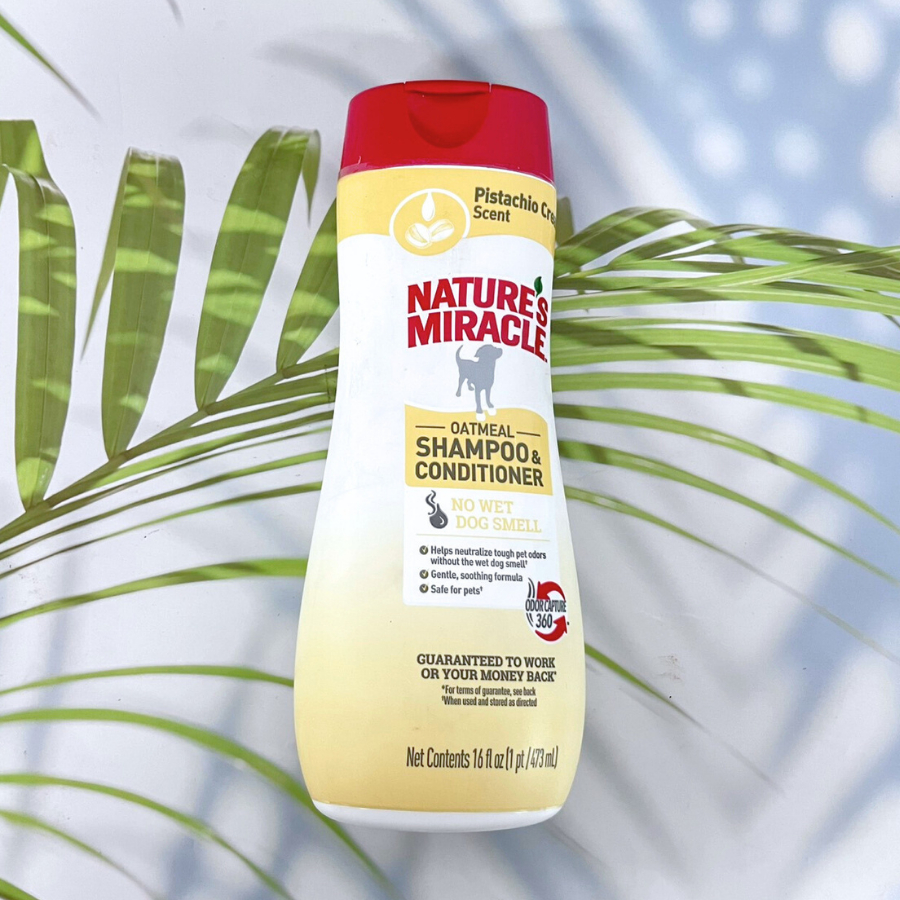 (Nature’s Miracle®) Oatmeal Shampoo for Dogs Pistachio Cream 473 ml แชมพูสำหรับสุนัข กลิ่นข้าวโอ๊ต